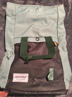 Doterra Green Two-Tone Roll-Top Backpack